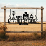 Custom Metal Farm Entrance Sign Personalized Ranch Sign Large Family Name Plaque Established Barn Decor Family Name