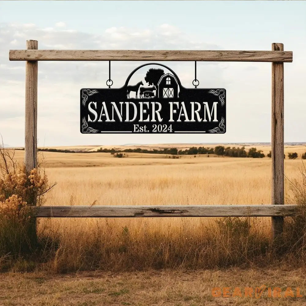 Custom Metal Farm Sign - Personalized Barn and Animal Plaque Rustic Farmhouse Decor Family Name Sign Established Farm