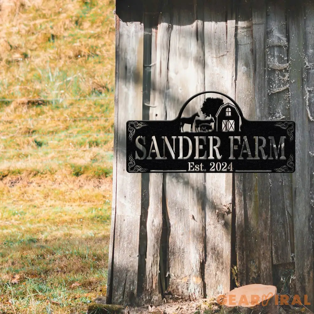 Custom Metal Farm Sign - Personalized Barn and Animal Plaque Rustic Farmhouse Decor Family Name Sign Established Farm