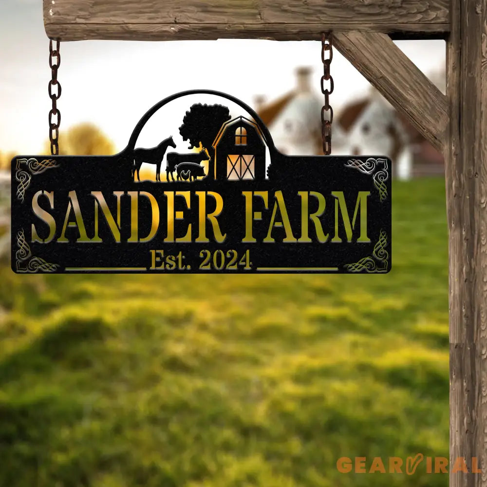 Custom Metal Farm Sign - Personalized Barn and Animal Plaque Rustic Farmhouse Decor Family Name Sign Established Farm