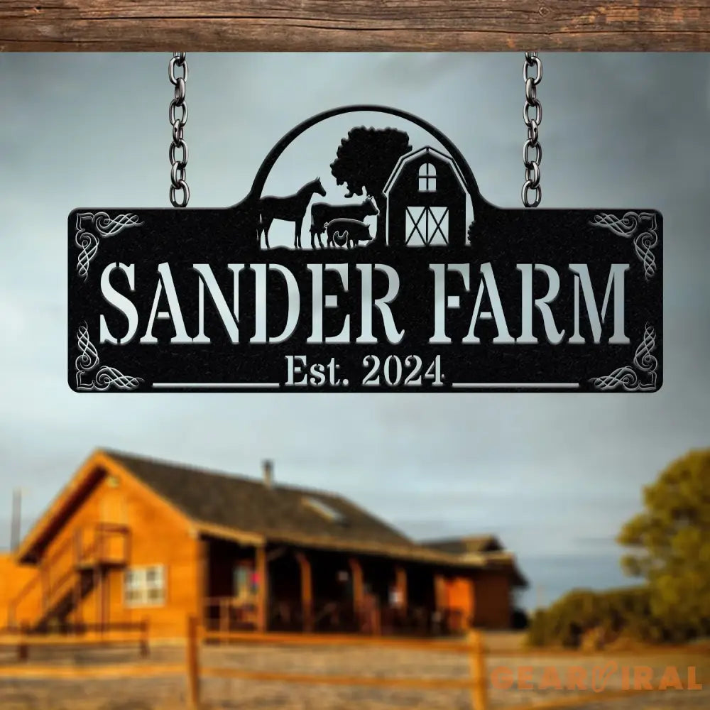 Custom Metal Farm Sign - Personalized Barn and Animal Plaque Rustic Farmhouse Decor Family Name Sign Established Farm