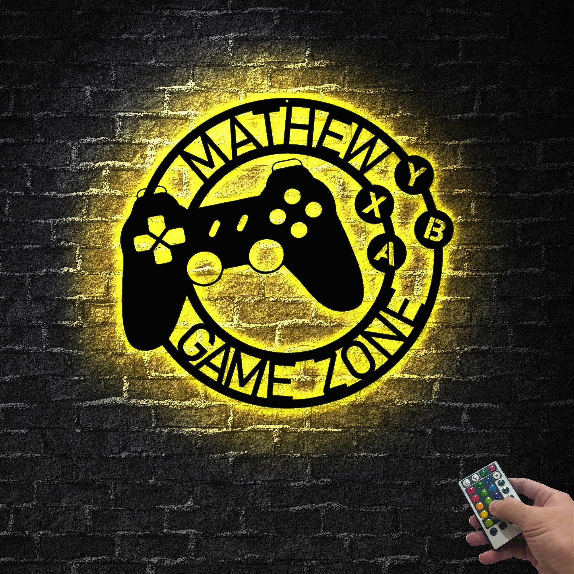 Custom Metal Gaming Sign with Led Light - Game Controller Metal Wall Art - Game Room Decor - Gamer Name Sign | GearViral