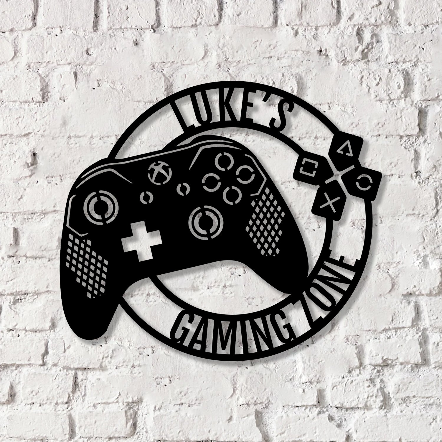 Custom Metal Gaming Sign with LED Light, Game Controller Metal Wall Art, Game Room Decor, Gamer Name Sign - Gearviral