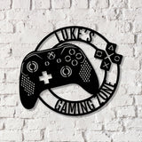 Custom Metal Gaming Sign with LED Light, Game Controller Metal Wall Art, Game Room Decor, Gamer Name Sign - Gearviral