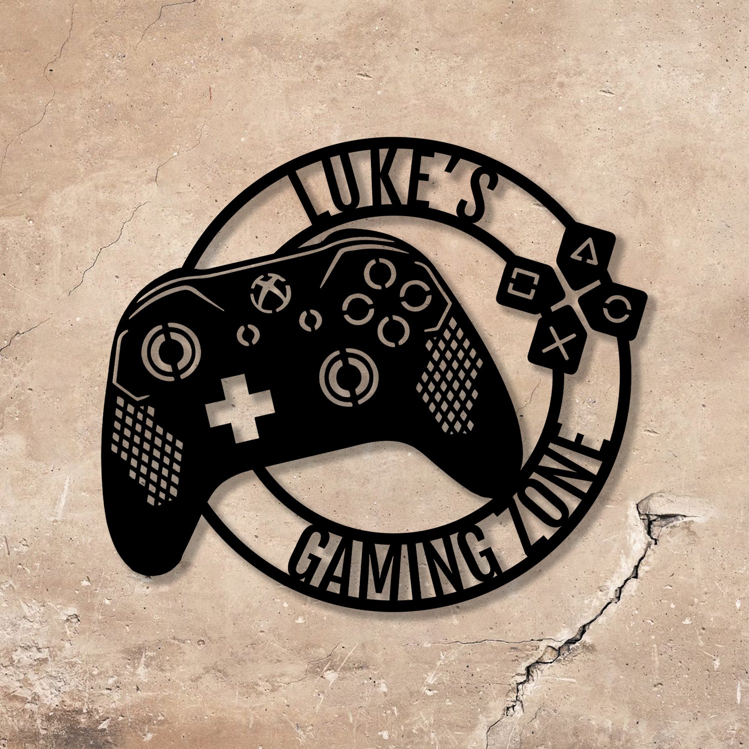 Custom Metal Gaming Sign with LED Light, Game Controller Metal Wall Art, Game Room Decor, Gamer Name Sign - Gearviral