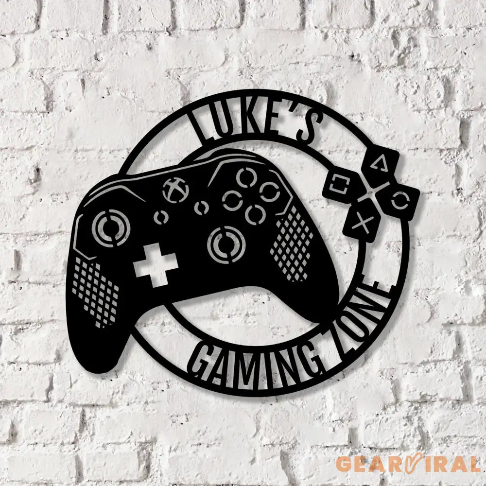 Custom Metal Gaming Sign with LED Light Game Controller Metal Wall Art Game Room Decor Gamer Name Sign - Gearviral