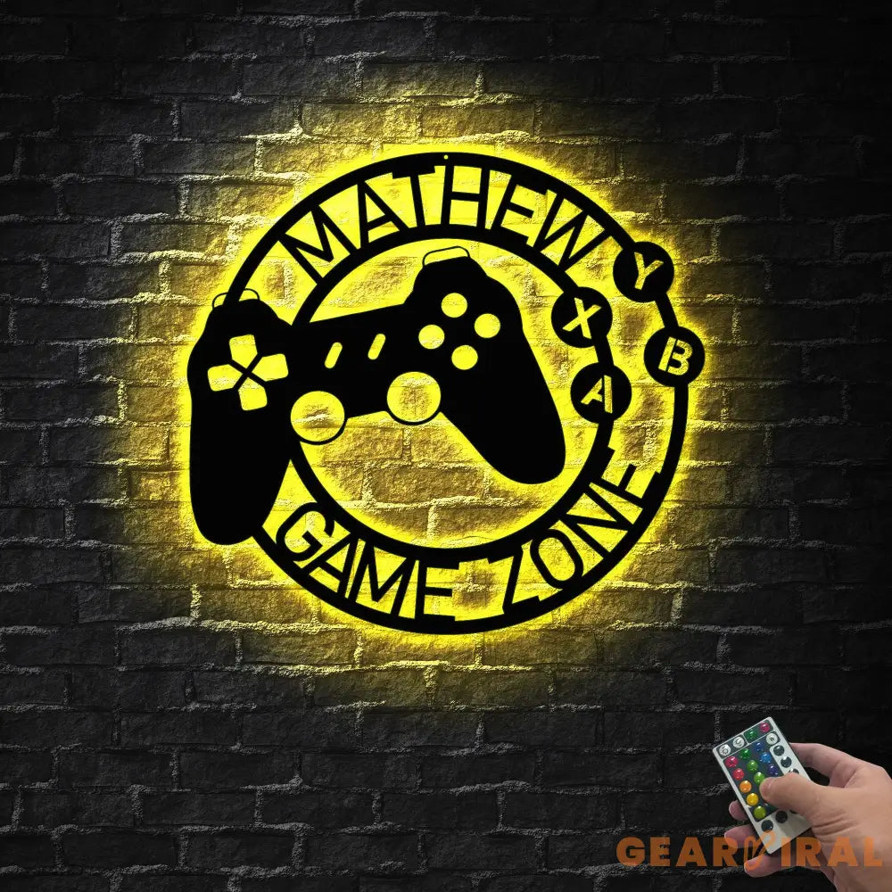 Custom Metal Gaming Sign with Led Light - Game Controller Metal Wall Art - Game Room Decor - Gamer Name Sign | GearViral