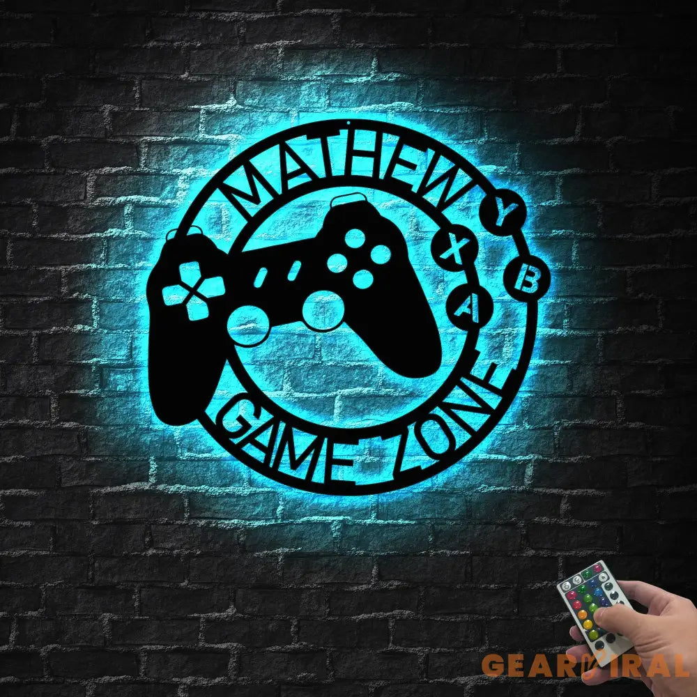 Custom Metal Gaming Sign with Led Light - Game Controller Metal Wall Art - Game Room Decor - Gamer Name Sign | GearViral
