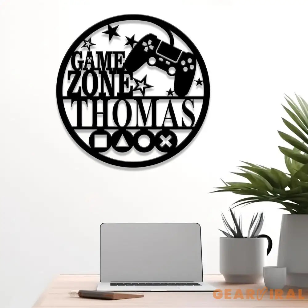 Custom Metal Gaming Zone Sign with Led Light Game Controller Metal Wall Art Game Room Decor Gamer Name Sign Gaming Gift