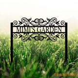 Custom Metal Garden Sign Flower Sign with Stakes Personalized Garden Name Sign Lawn Signs Outdoor Metal Sign Garden