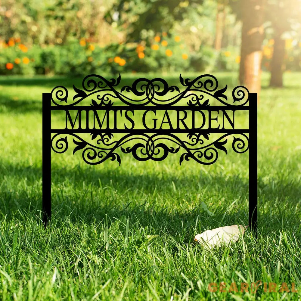 Custom Metal Garden Sign Flower Sign with Stakes Personalized Garden Name Sign Lawn Signs Outdoor Metal Sign Garden