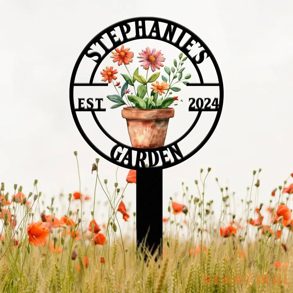Custom Metal Garden Sign – Personalized Garden Name Sign – Metal Yard Art & Flower Lawn Decor – Housewarming Gift