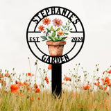 Custom Metal Garden Sign – Personalized Garden Name Sign – Metal Yard Art & Flower Lawn Decor – Housewarming Gift