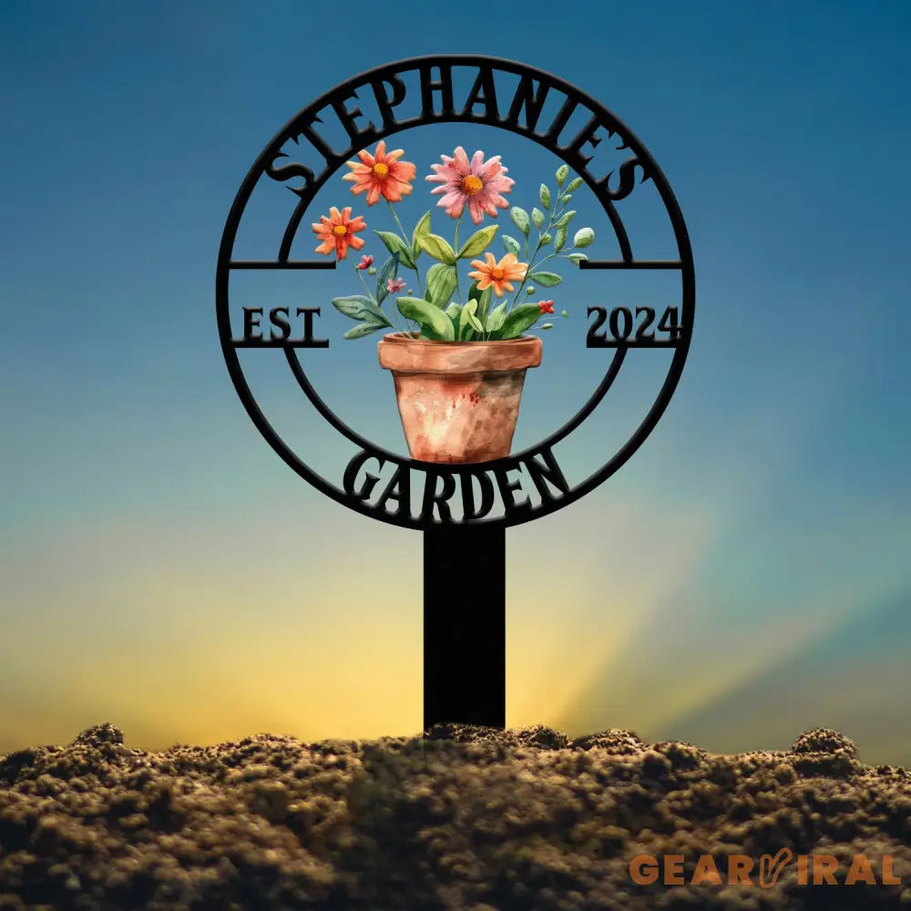 Custom Metal Garden Sign – Personalized Garden Name Sign – Metal Yard Art & Flower Lawn Decor – Housewarming Gift