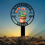Custom Metal Garden Sign – Personalized Garden Name Sign – Metal Yard Art & Flower Lawn Decor – Housewarming Gift