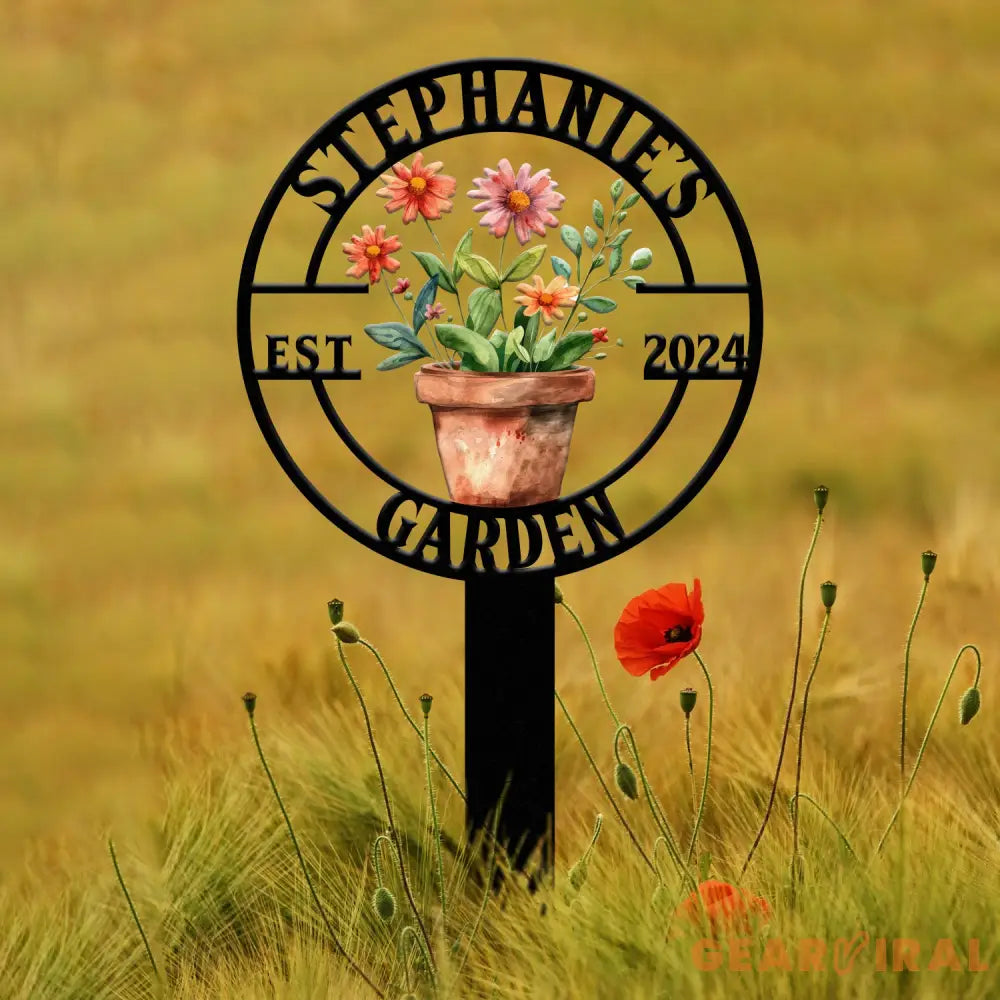Custom Metal Garden Sign – Personalized Garden Name Sign – Metal Yard Art & Flower Lawn Decor – Housewarming Gift