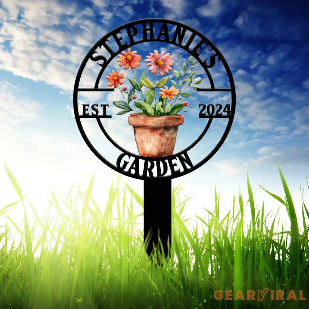 Custom Metal Garden Sign – Personalized Garden Name Sign – Metal Yard Art & Flower Lawn Decor – Housewarming Gift