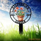 Custom Metal Garden Sign – Personalized Garden Name Sign – Metal Yard Art & Flower Lawn Decor – Housewarming Gift