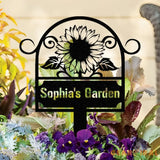 Custom Metal Garden Sign SunFlower Sign with Stakes Personalized Garden Decor Outdoor Metal Sign Housewarming Gift