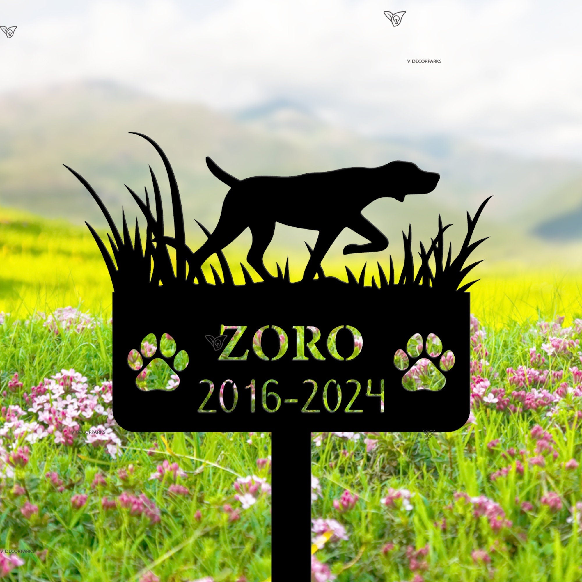 Custom Metal German Shorthaired Pointer Dog Memorial Stake - Personalized Dog Loss Gift - Garden Stake for Loss of Dog - Hunting Dog Grave Marker | GearViral