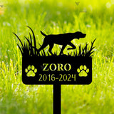 Custom Metal German Shorthaired Pointer Dog Memorial Stake - Personalized Dog Loss Gift - Garden Stake for Loss of Dog - Hunting Dog Grave Marker | GearViral