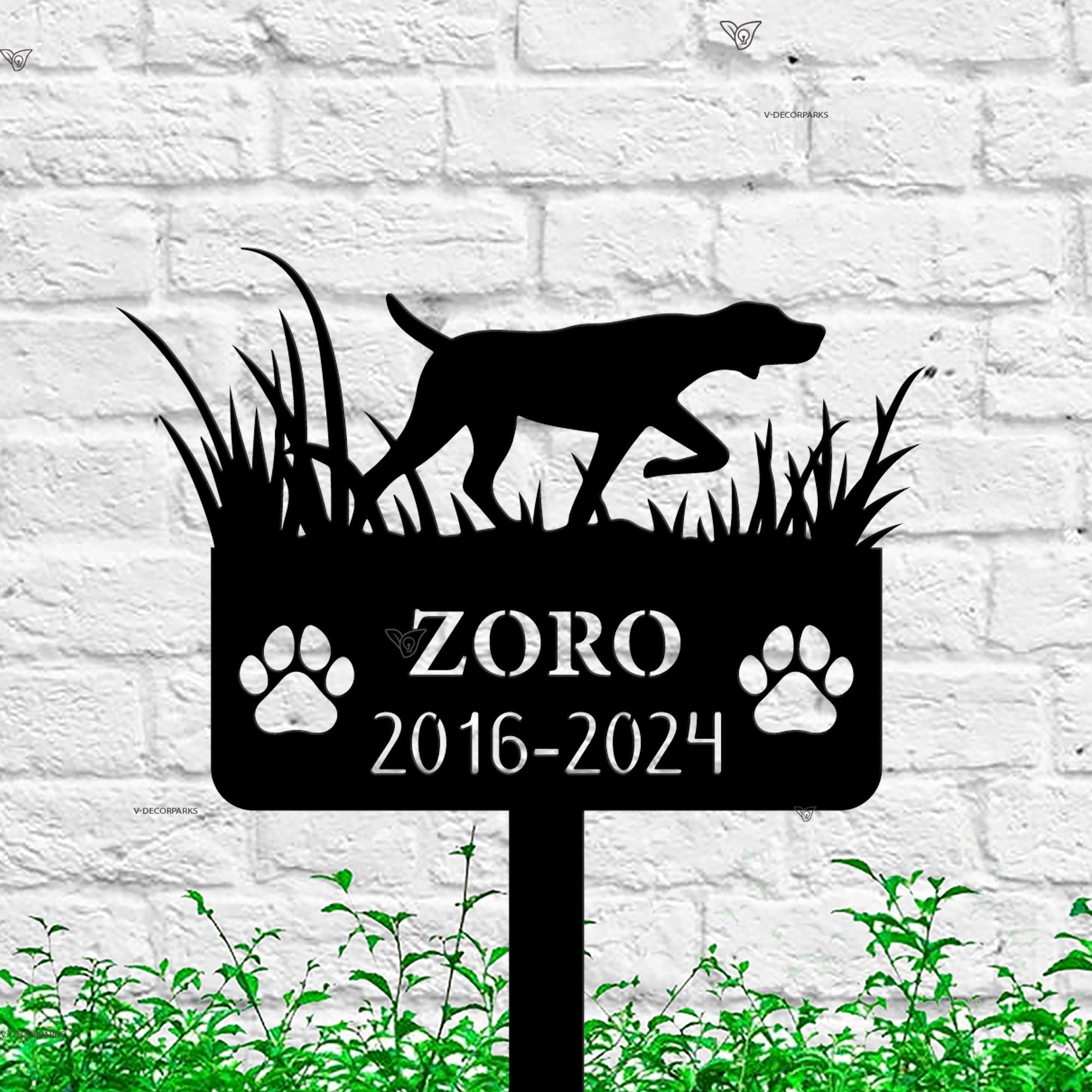 Custom Metal German Shorthaired Pointer Dog Memorial Stake - Personalized Dog Loss Gift - Garden Stake for Loss of Dog - Hunting Dog Grave Marker | GearViral