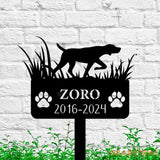 Custom Metal German Shorthaired Pointer Dog Memorial Stake - Personalized Dog Loss Gift - Garden Stake for Loss of Dog
