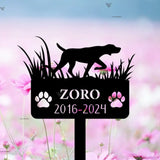Custom Metal German Shorthaired Pointer Dog Memorial Stake - Personalized Dog Loss Gift - Garden Stake for Loss of Dog