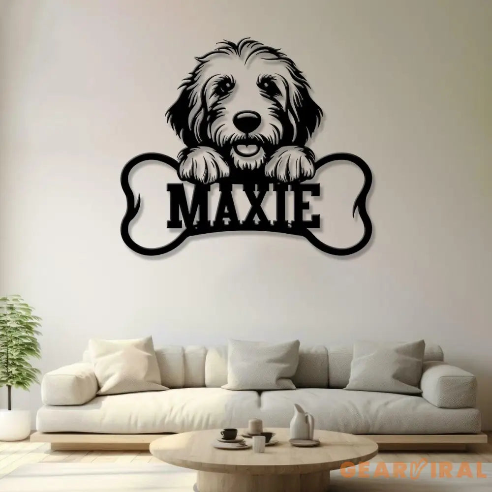 Custom Metal Golden Doodle Sign with Led Light Golden Doodle Dog Name Gift Gift For Dog Lover Dog Monogram Metal Sign