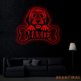 Custom Metal Golden Doodle Sign with Led Light Golden Doodle Dog Name Gift Gift For Dog Lover Dog Monogram Metal Sign