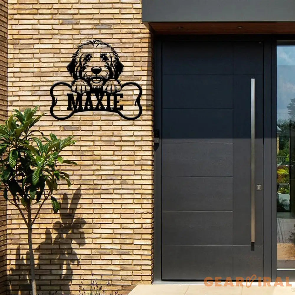 Custom Metal Golden Doodle Sign with Led Light Golden Doodle Dog Name Gift Gift For Dog Lover Dog Monogram Metal Sign