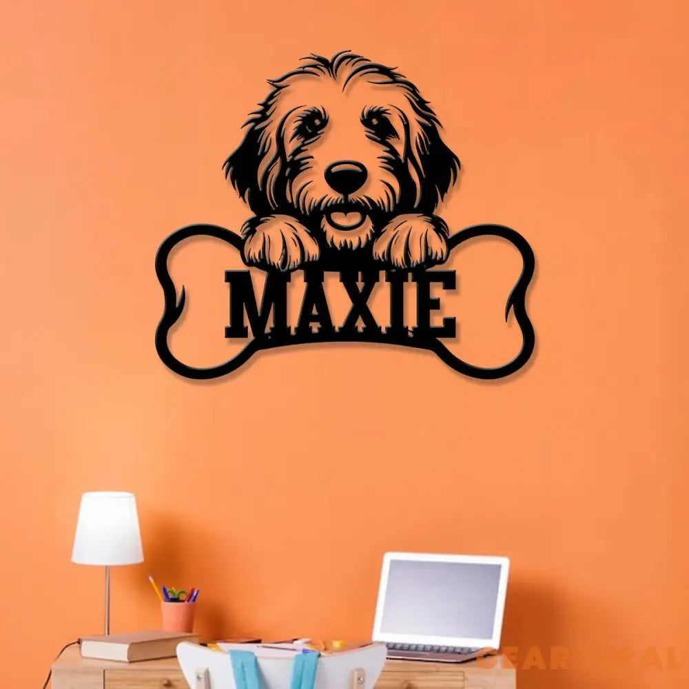 Custom Metal Golden Doodle Sign with Led Light Golden Doodle Dog Name Gift Gift For Dog Lover Dog Monogram Metal Sign