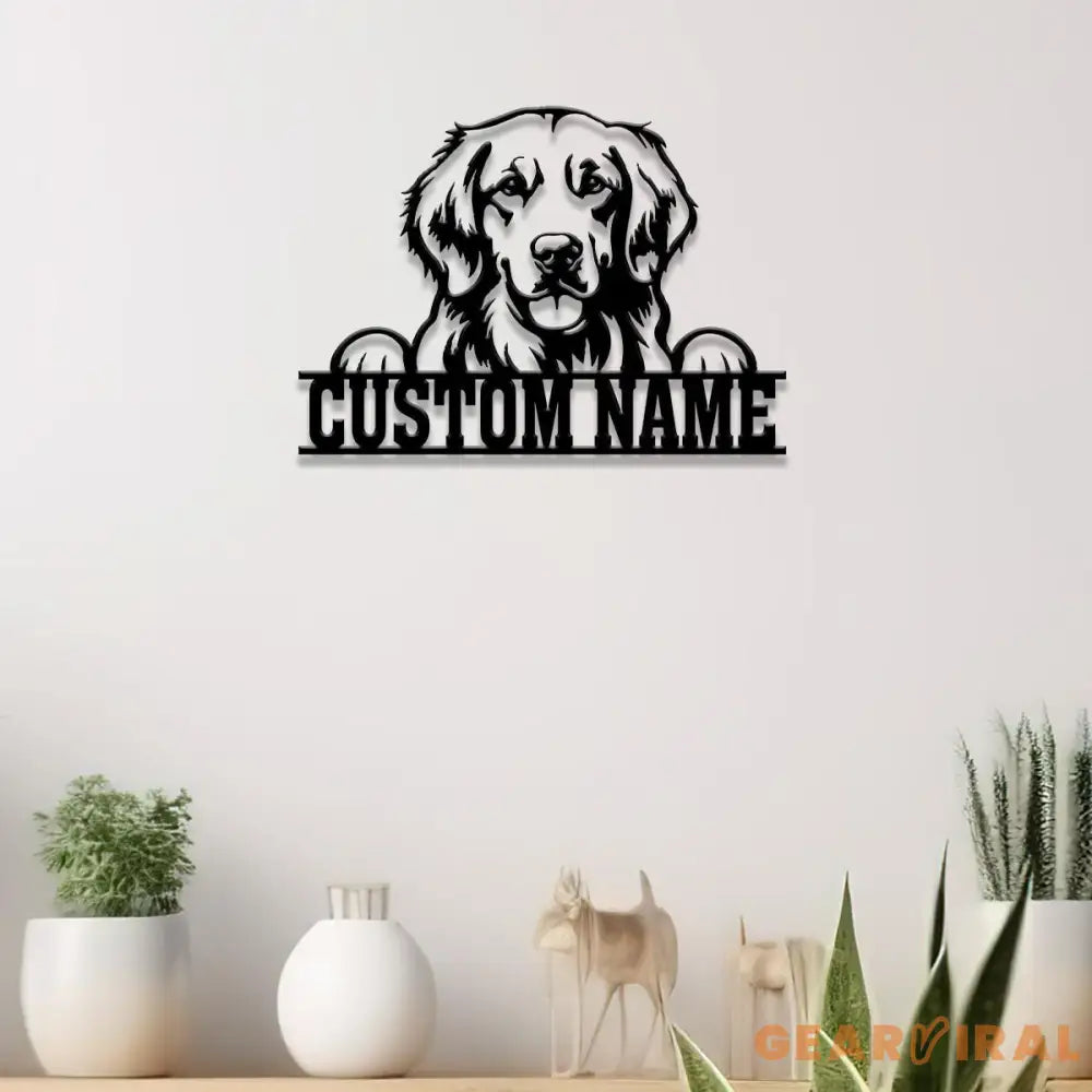 Custom Metal Golden Retriever Sign Golden Retriever Family Name Gift Gift For Dog Lover Dog Monogram Metal Sign Dog Mom