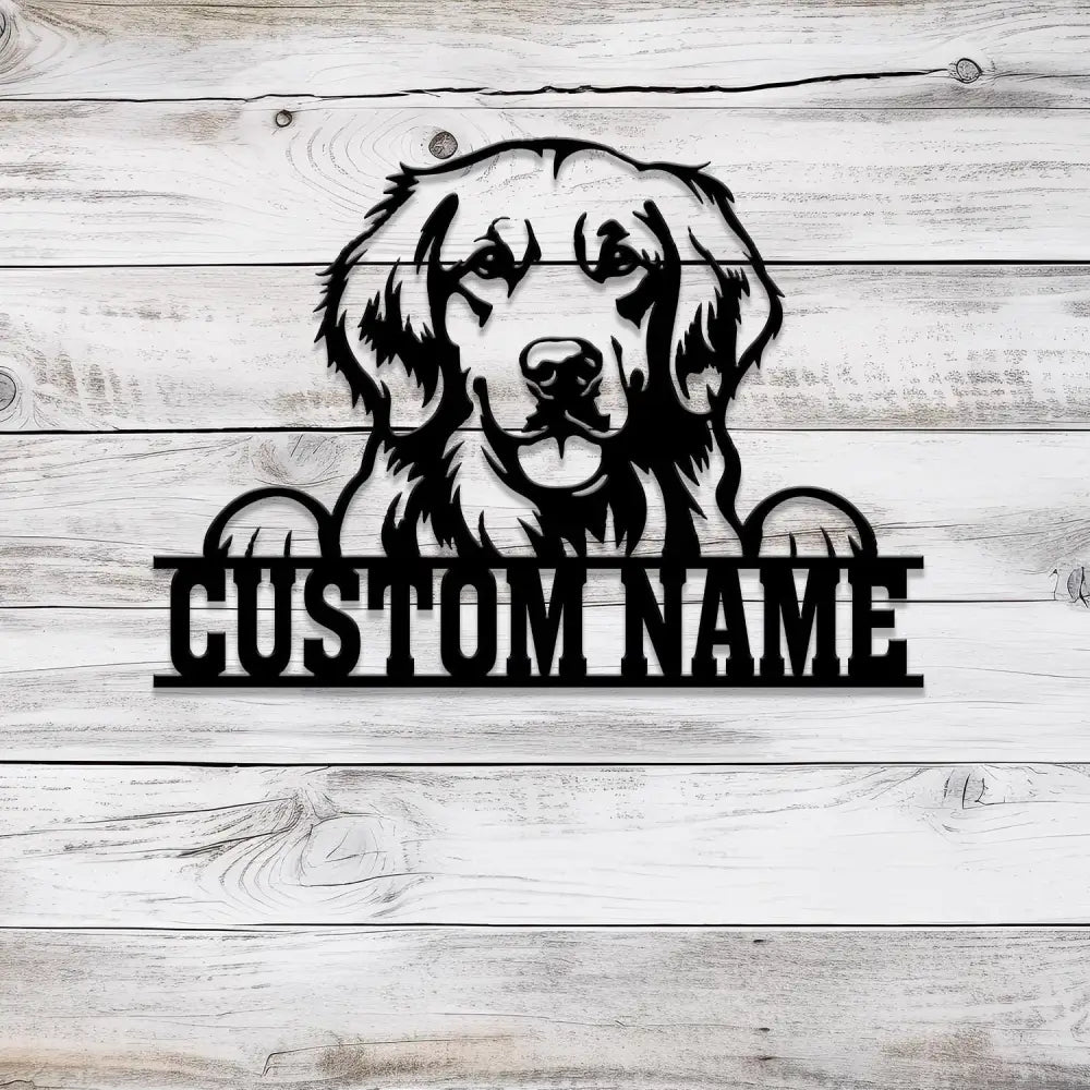 Custom Metal Golden Retriever Sign Golden Retriever Family Name Gift Gift For Dog Lover Dog Monogram Metal Sign Dog Mom
