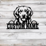 Custom Metal Golden Retriever Sign Golden Retriever Family Name Gift Gift For Dog Lover Dog Monogram Metal Sign Dog Mom