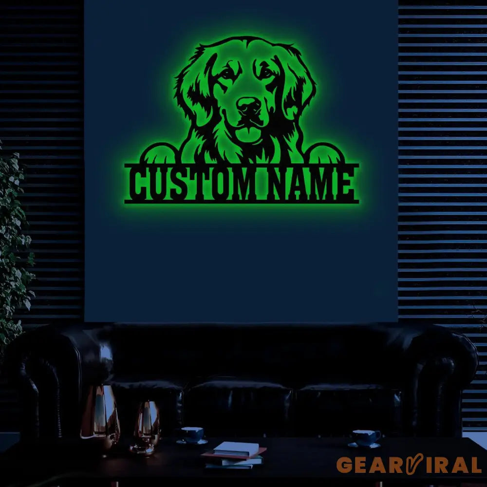 Custom Metal Golden Retriever Sign Golden Retriever Family Name Gift Gift For Dog Lover Dog Monogram Metal Sign Dog Mom