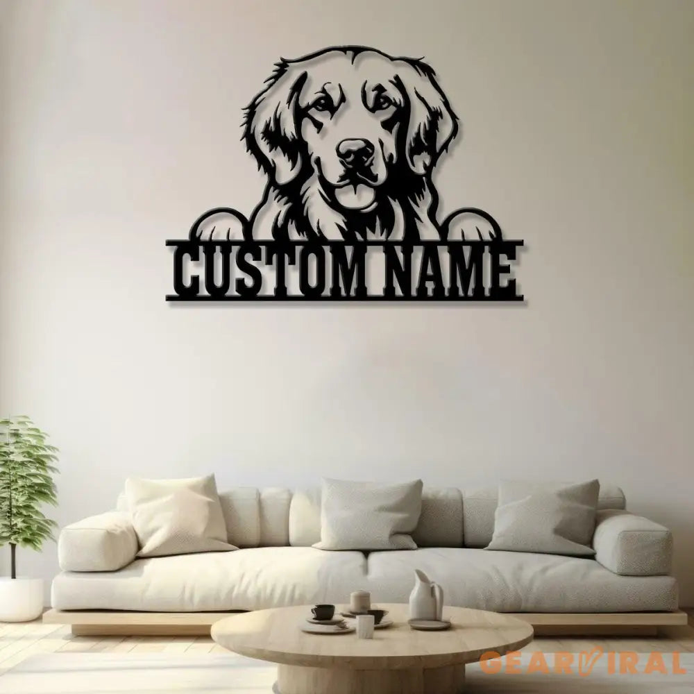 Custom Metal Golden Retriever Sign Golden Retriever Family Name Gift Gift For Dog Lover Dog Monogram Metal Sign Dog Mom
