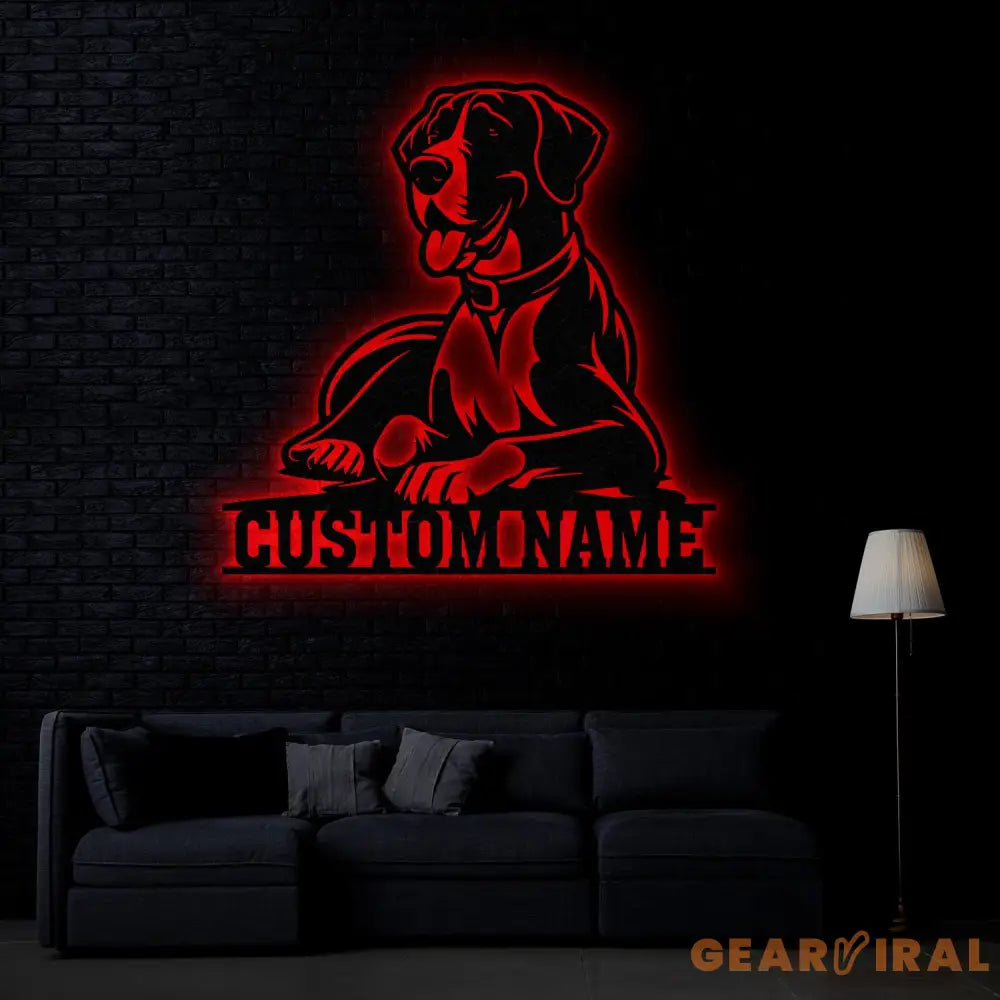 Custom Metal Great Dane Sign with Led Light Great Dane Dog Name Gift Gift For Dog Lover Dog Monogram Metal Sign Dog Mom