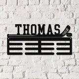Custom Metal Hockey Medal Hanger Wall Art Led Light Hockey Player Medal Holder 12 Rungs for Medals & Ribbons Medal