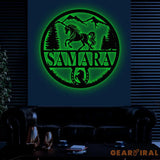 Custom Metal Horseshoe Name Sign with Led Light Nursery Name Sign Personalized Horse Name Sign for Farm Horse Name Sign