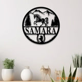 Custom Metal Horseshoe Name Sign with Led Light Nursery Name Sign Personalized Horse Name Sign for Farm Horse Name Sign