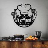 Custom Metal Kitchen Sign Dad’s Kitchen Metal Sign Personalized Kitchen Signs Chef Name Sign Kitchen Decor Personalized