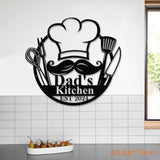 Custom Metal Kitchen Sign Dad’s Kitchen Metal Sign Personalized Kitchen Signs Chef Name Sign Kitchen Decor Personalized