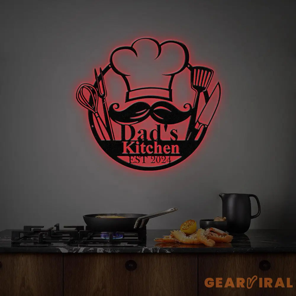 Custom Metal Kitchen Sign Dad’s Kitchen Metal Sign Personalized Kitchen Signs Chef Name Sign Kitchen Decor Personalized