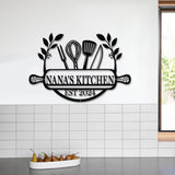 Custom Metal Kitchen Sign, Nana's Kitchen Metal Sign, Personalized Kitchen Signs, Mom's Kitchen, Kitchen Decor, Personalized Pantry Sign