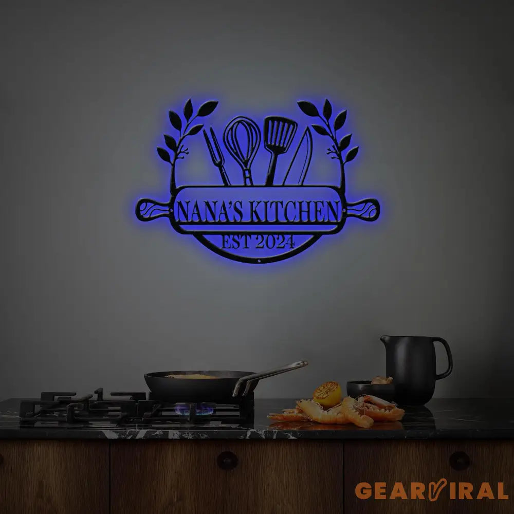 Custom Metal Kitchen Sign Nana’s Kitchen Metal Sign Personalized Kitchen Signs Mom’s Kitchen Kitchen Decor Personalized