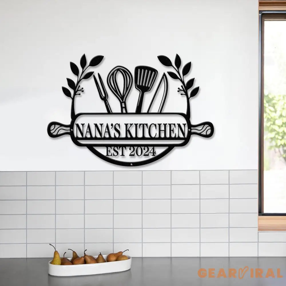Custom Metal Kitchen Sign Nana’s Kitchen Metal Sign Personalized Kitchen Signs Mom’s Kitchen Kitchen Decor Personalized