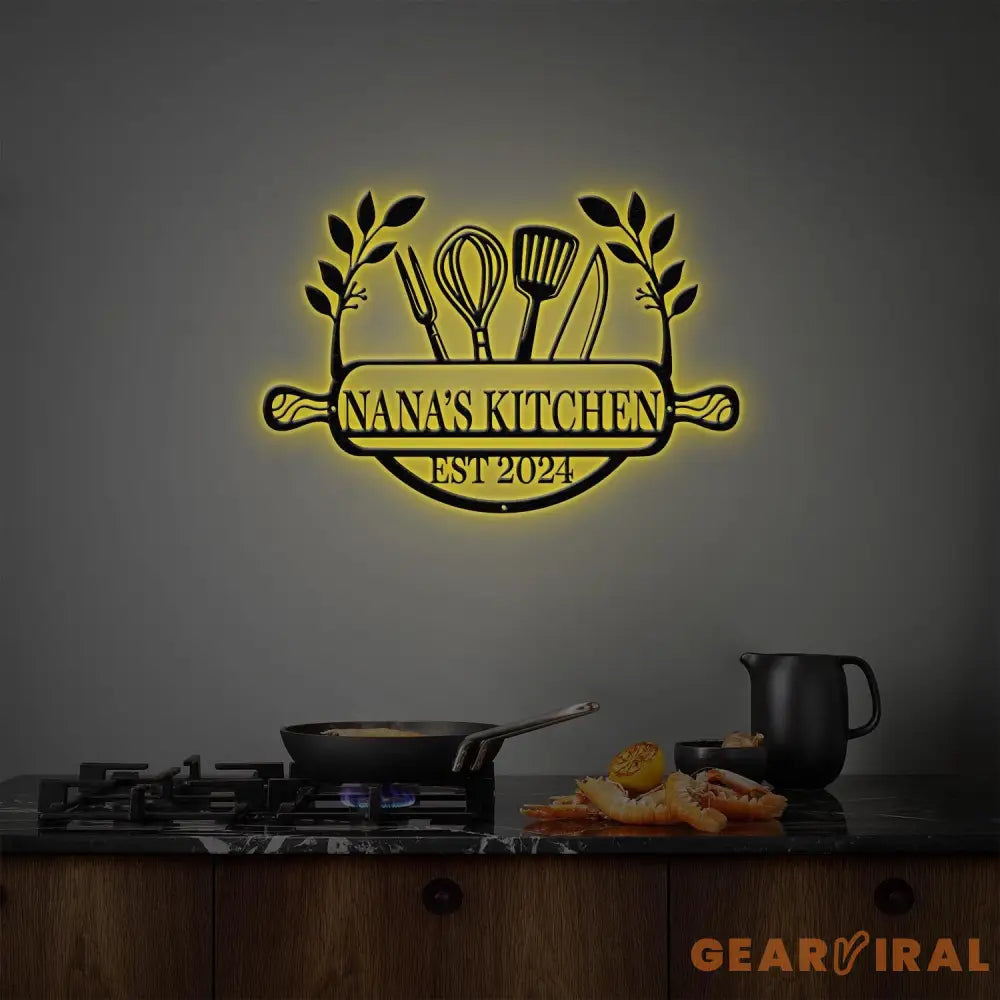 Custom Metal Kitchen Sign Nana’s Kitchen Metal Sign Personalized Kitchen Signs Mom’s Kitchen Kitchen Decor Personalized