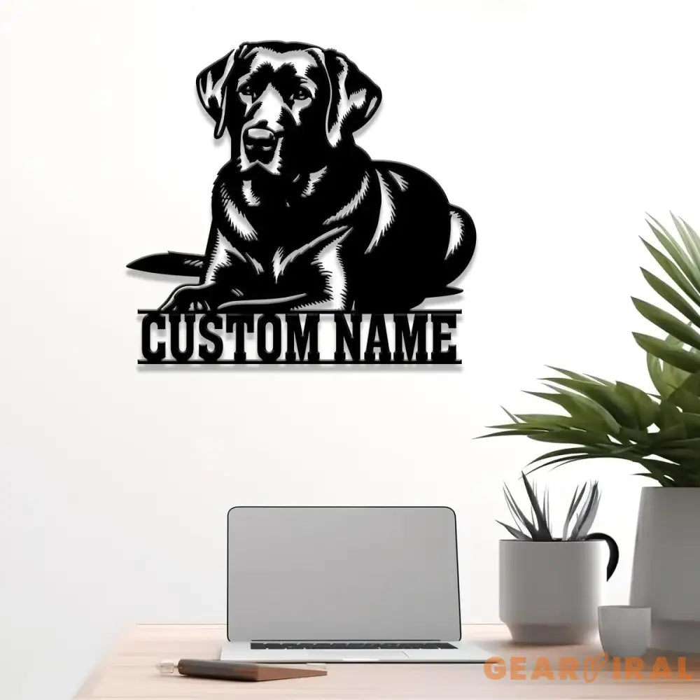 Custom Metal Labrador Retriever Sign with Led Light Labrador Retriever Name Gift Gift For Dog Lover Dog Monogram Metal