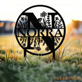 Custom Metal Letter and Name Sign Round Letter Monogram Garden Stake Personalized Metal Staked Garden Sign Yard Art